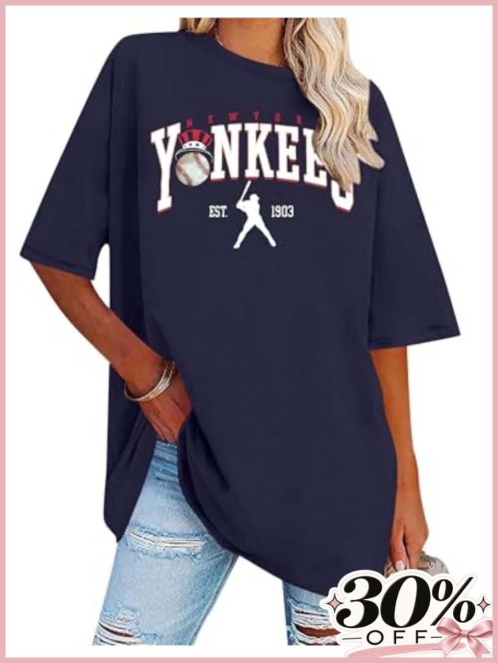 Oversized Baseball Graphic T-Shirt Funny Game Day Tee Soft Cotton Blend